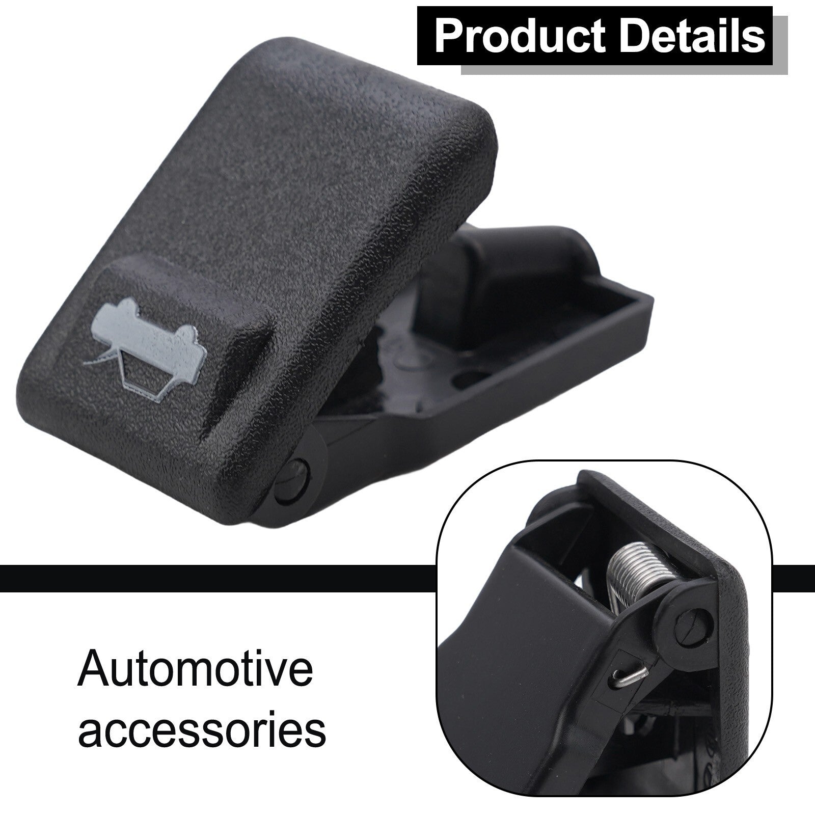 Suitable for Hyundai Accent for Elantra and for Kia K2 range hood latch release handle, black 1X