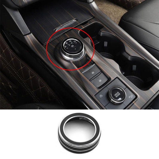Console Gear Shift Knob Cover Ring 1X for Ford Explorer 2020-2022 Black Aluminum