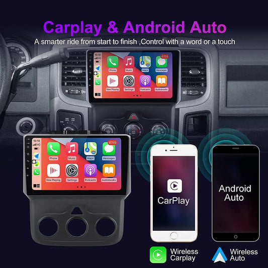 Android 13 CarPlay Car Stereo Radio GPS BT for 2014-18 for Dodge for Ram 1500 2500 3500