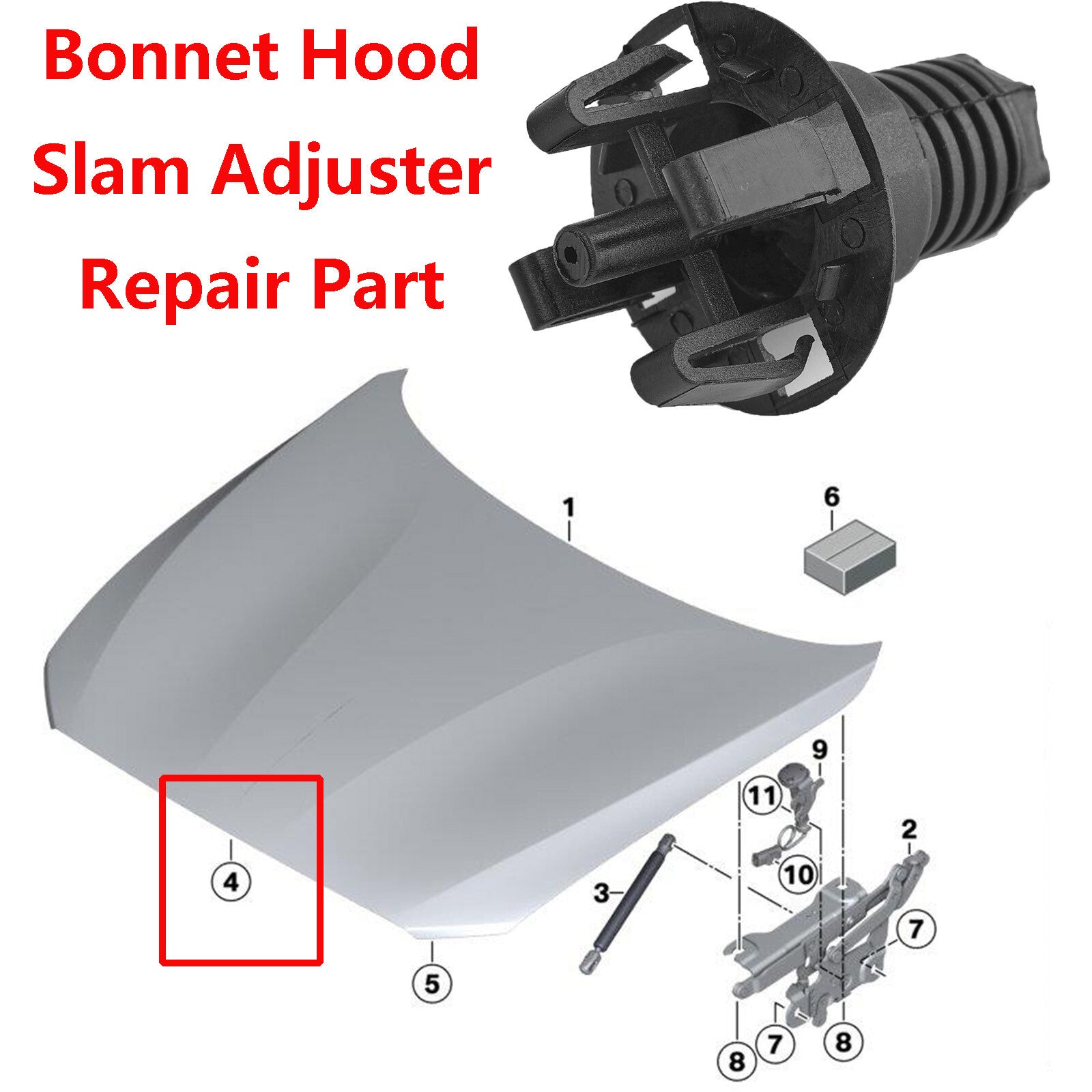 Rubber Bonnet Pop Adjustment Buffer for BMW 5/7 Series F07 F10 F01 F02